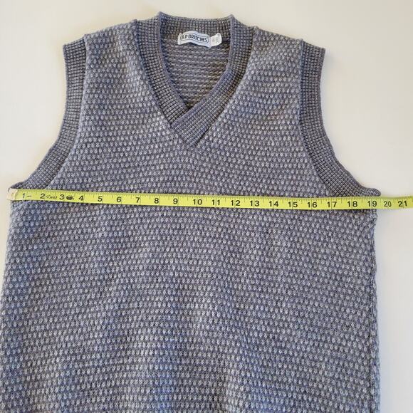 Vintage BP Britches V-Neck Sweater Vest Gray Large Textured Knit Sleeveless EUC - Picture 5 of 7